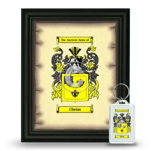 Chenn Framed Coat of Arms and Keychain - Black