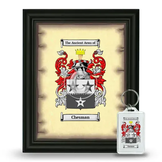 Chesman Framed Coat of Arms and Keychain - Black
