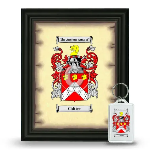 Chitter Framed Coat of Arms and Keychain - Black