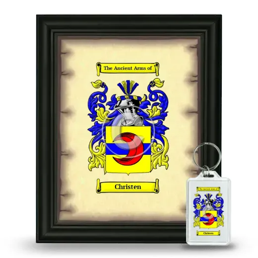 Christen Framed Coat of Arms and Keychain - Black