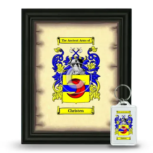 Christen Framed Coat of Arms and Keychain - Black