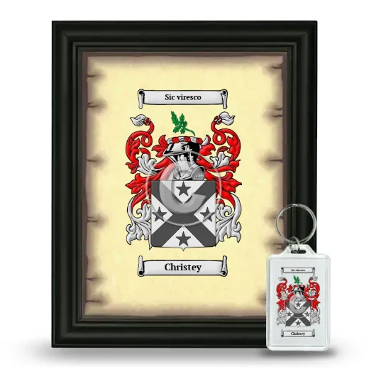 Christey Framed Coat of Arms and Keychain - Black