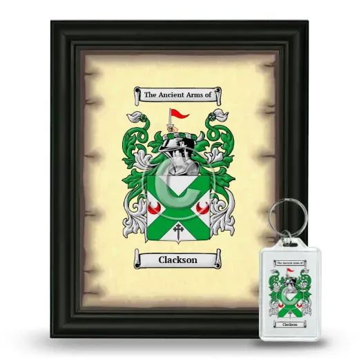 Clackson Framed Coat of Arms and Keychain - Black