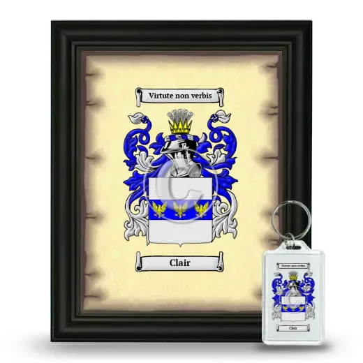 Clair Framed Coat of Arms and Keychain - Black