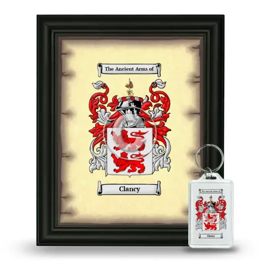 Clancy Framed Coat of Arms and Keychain - Black
