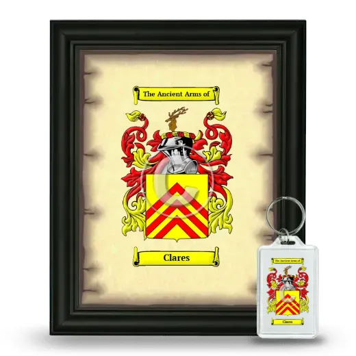 Clares Framed Coat of Arms and Keychain - Black