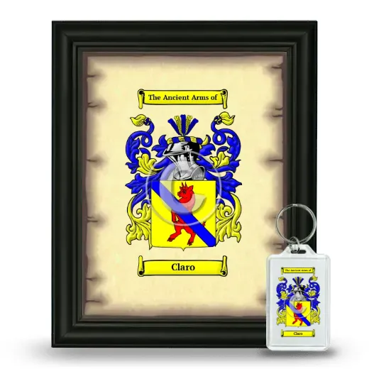 Claro Framed Coat of Arms and Keychain - Black