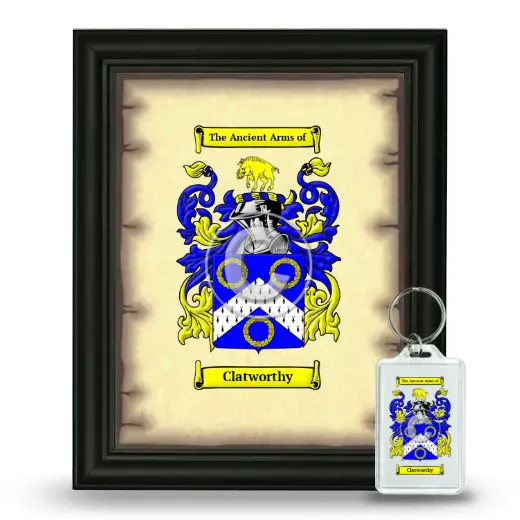 Clatworthy Framed Coat of Arms and Keychain - Black