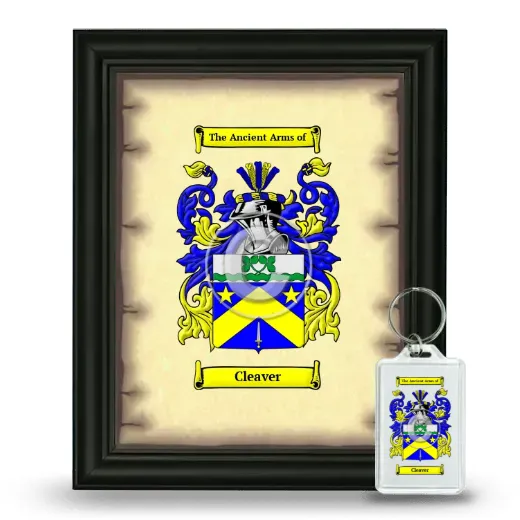 Cleaver Framed Coat of Arms and Keychain - Black