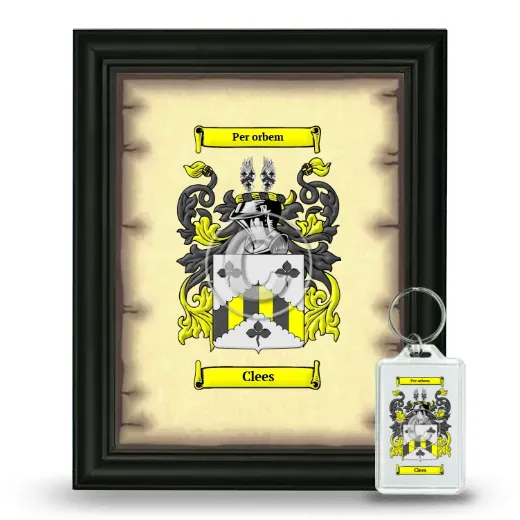 Clees Framed Coat of Arms and Keychain - Black