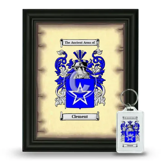 Clement Framed Coat of Arms and Keychain - Black