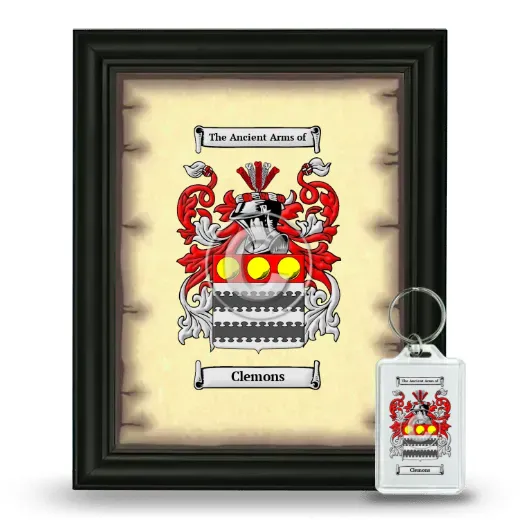 Clemons Framed Coat of Arms and Keychain - Black