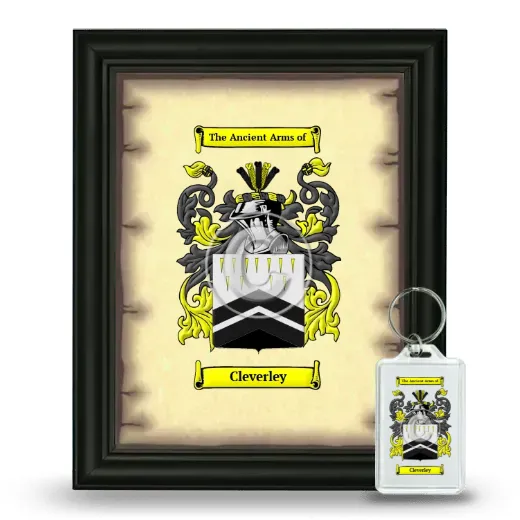 Cleverley Framed Coat of Arms and Keychain - Black