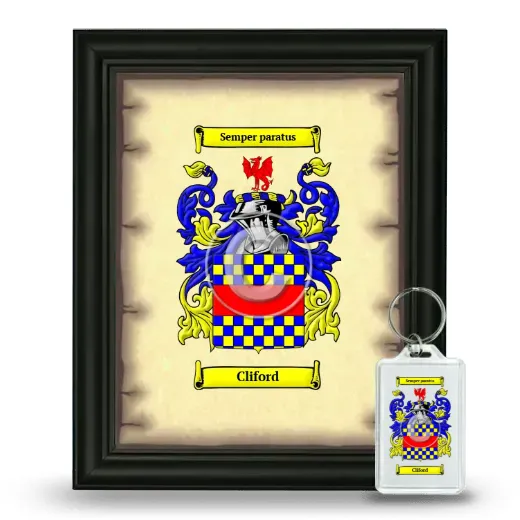 Cliford Framed Coat of Arms and Keychain - Black