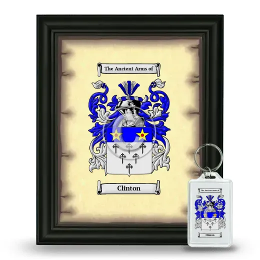 Clinton Framed Coat of Arms and Keychain - Black