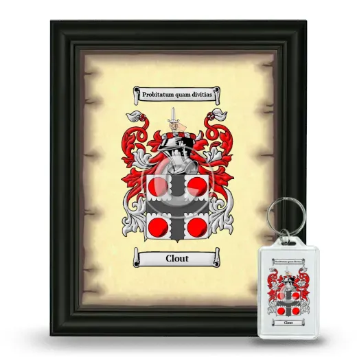 Clout Framed Coat of Arms and Keychain - Black
