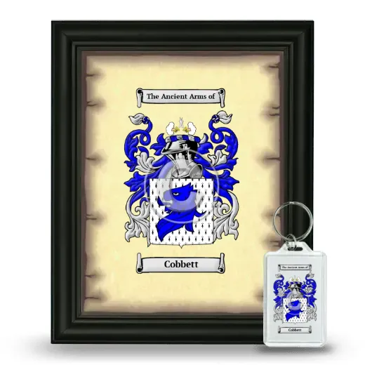 Cobbett Framed Coat of Arms and Keychain - Black