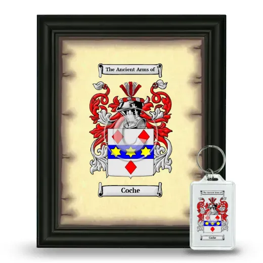 Coche Framed Coat of Arms and Keychain - Black