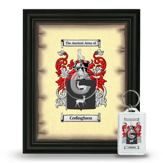 Codingham Framed Coat of Arms and Keychain - Black