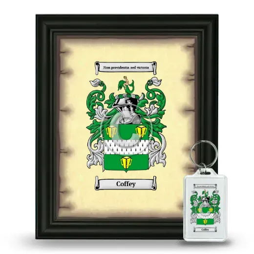 Coffey Framed Coat of Arms and Keychain - Black