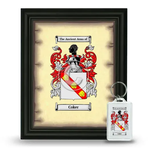 Coker Framed Coat of Arms and Keychain - Black