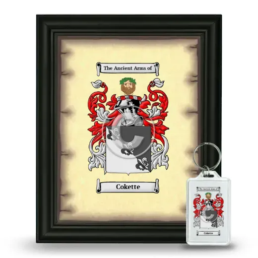 Cokette Framed Coat of Arms and Keychain - Black