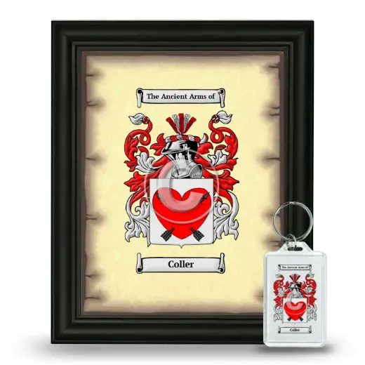 Coller Framed Coat of Arms and Keychain - Black