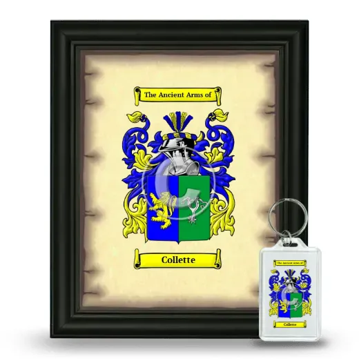 Collette Framed Coat of Arms and Keychain - Black