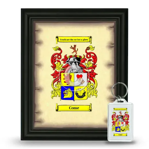 Come Framed Coat of Arms and Keychain - Black
