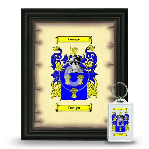 Comyn Framed Coat of Arms and Keychain - Black