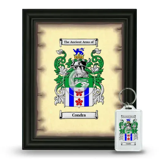 Condra Framed Coat of Arms and Keychain - Black