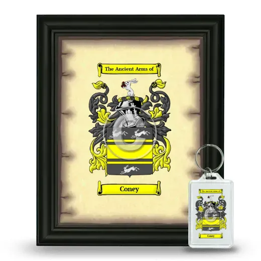 Coney Framed Coat of Arms and Keychain - Black