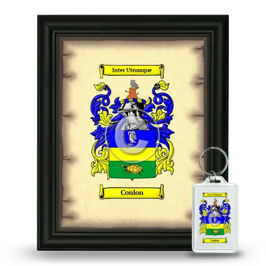 Conlon Framed Coat of Arms and Keychain - Black