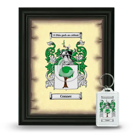 Conner Framed Coat of Arms and Keychain - Black
