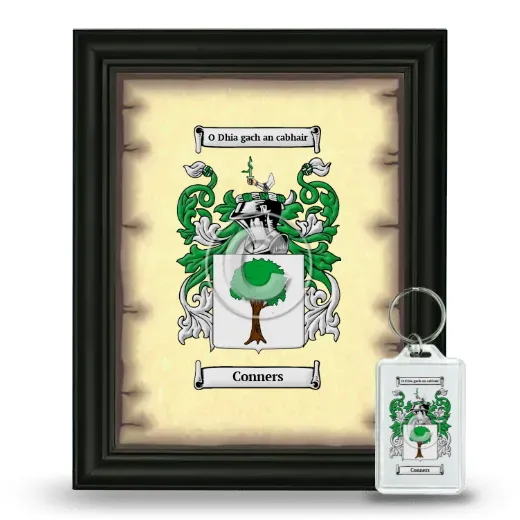 Conners Framed Coat of Arms and Keychain - Black