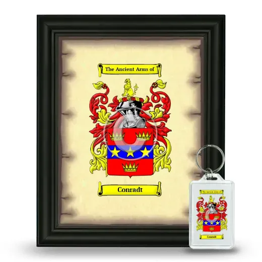 Conradt Framed Coat of Arms and Keychain - Black