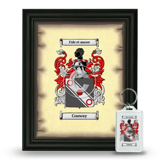 Conway Framed Coat of Arms and Keychain - Black
