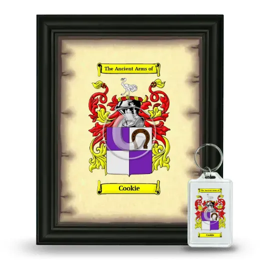 Cookie Framed Coat of Arms and Keychain - Black