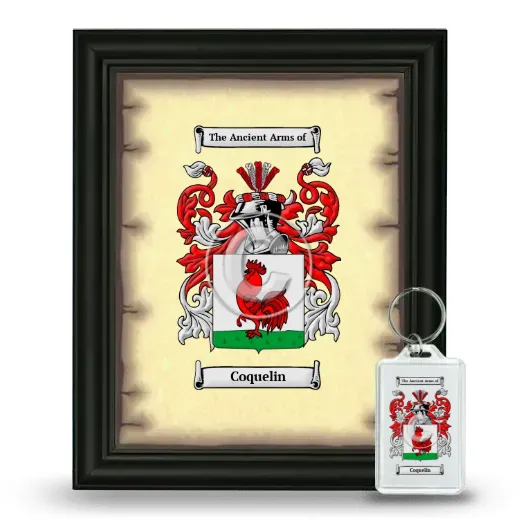 Coquelin Framed Coat of Arms and Keychain - Black