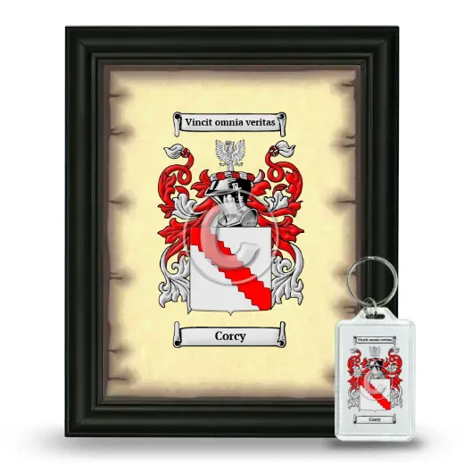 Corcy Framed Coat of Arms and Keychain - Black