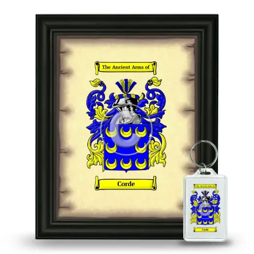 Corde Framed Coat of Arms and Keychain - Black