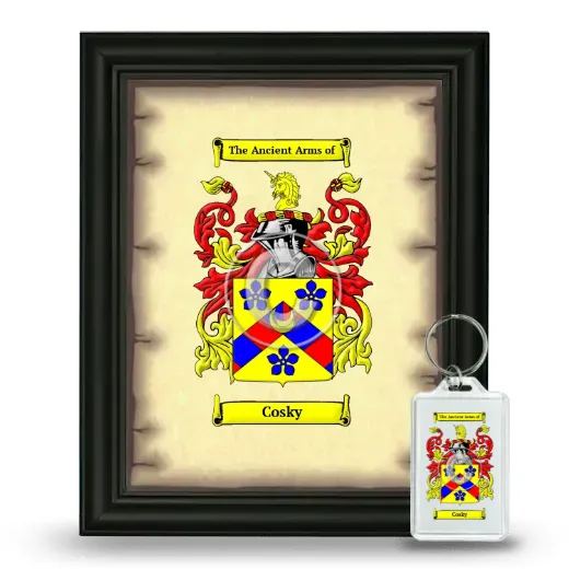 Cosky Framed Coat of Arms and Keychain - Black