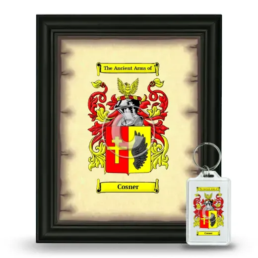 Cosner Framed Coat of Arms and Keychain - Black