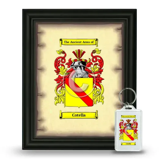 Cotella Framed Coat of Arms and Keychain - Black
