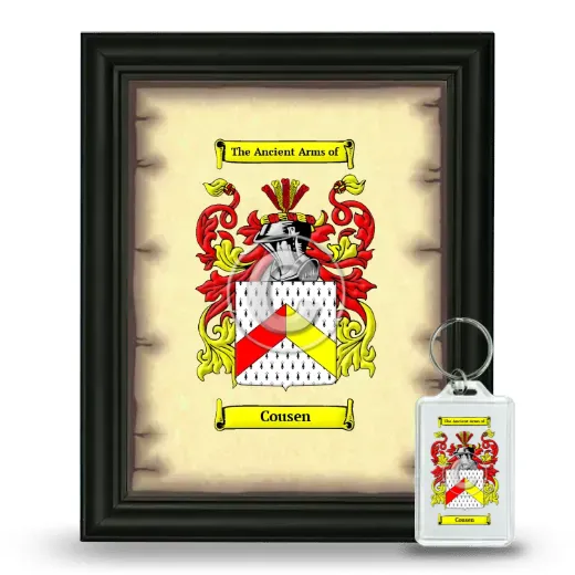 Cousen Framed Coat of Arms and Keychain - Black
