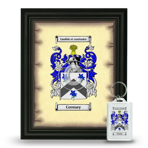 Coveney Framed Coat of Arms and Keychain - Black