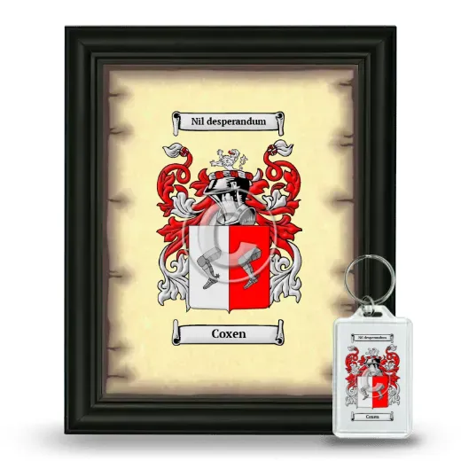 Coxen Framed Coat of Arms and Keychain - Black