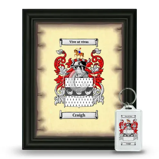 Craigh Framed Coat of Arms and Keychain - Black