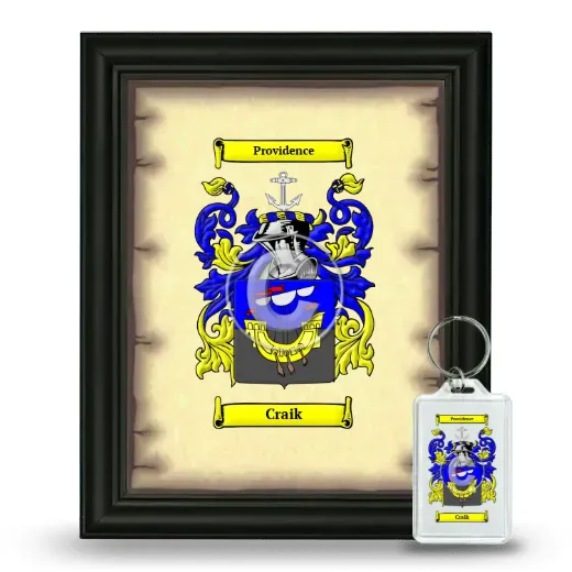 Craik Framed Coat of Arms and Keychain - Black