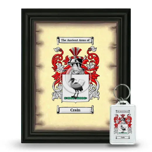 Crain Framed Coat of Arms and Keychain - Black